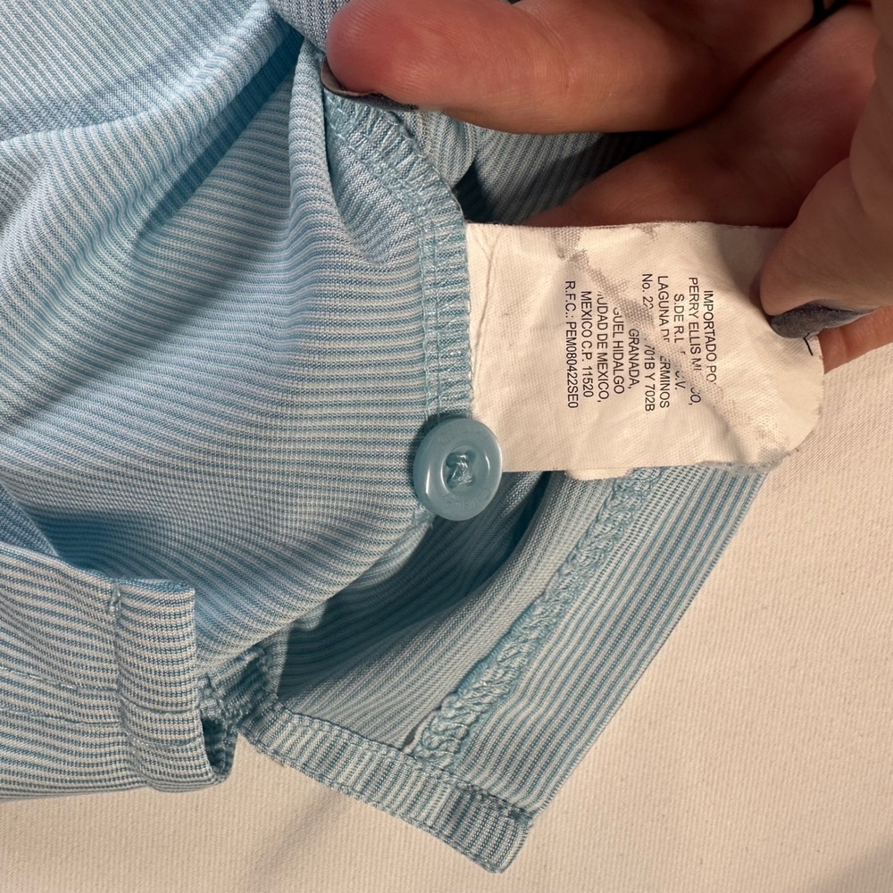 Callaway Opti-Dri Mens Large Blue Striped Golf Polo Shirt Short Sleeve MA5013 - Picture 8 of 9